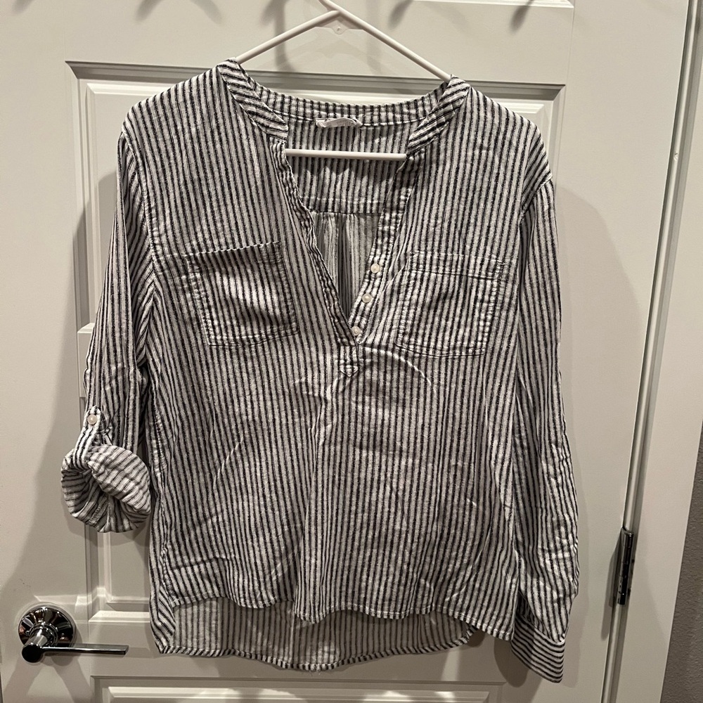 Carve Designs Navy and White Striped Blouse
